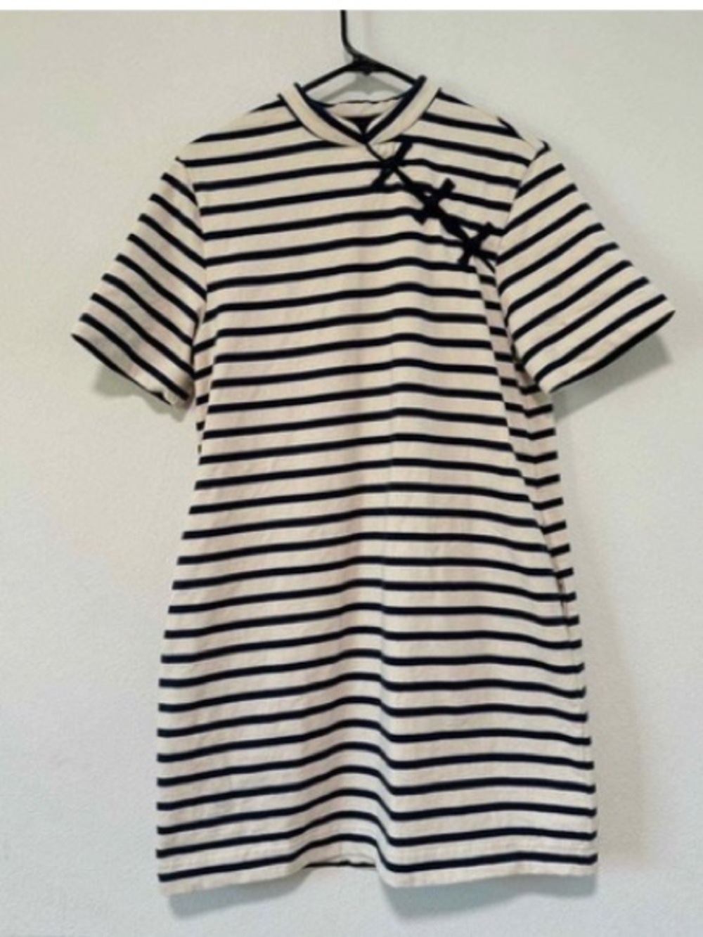 Marc Jacobs Navy and White Striped Short Sleeve Dress